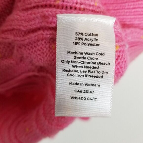 Talbots  Women Plus Cable Knit Crewneck Sweater Sz 3X Pink Pullover - Picture 8 of 8